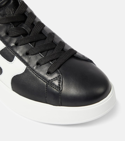 Shop Hogan Rebel Leather Platform Sneakers In Black
