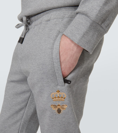 Shop Dolce & Gabbana Cotton-blend Sweatpants In Grey