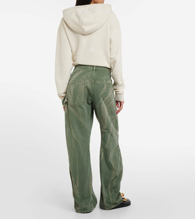 Shop Jw Anderson Twisted High-rise Straight Jeans In Green