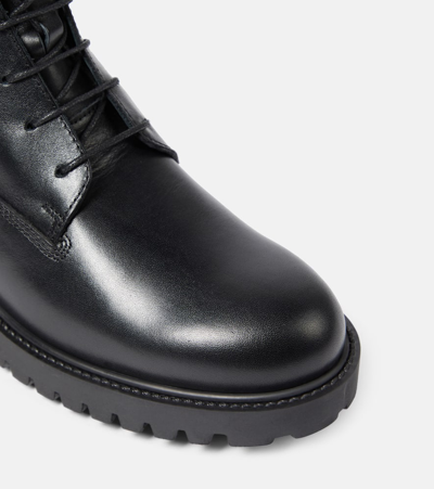 Shop Totême The Husky Leather Combat Boots In Black