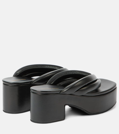 Shop Dries Van Noten Leather Platform Thong Sandals In Black