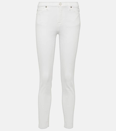 Shop 7 For All Mankind High-rise Cropped Skinny Jeans In White