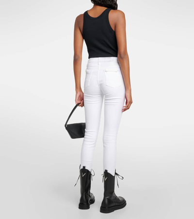 7 For All Mankind High-rise Cropped Skinny Jeans In White