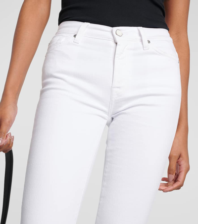 7 For All Mankind High-rise Cropped Skinny Jeans In White