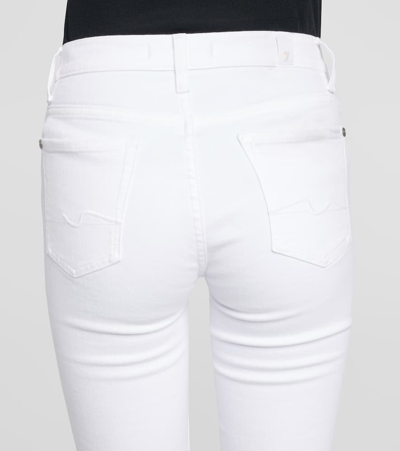 Shop 7 For All Mankind High-rise Cropped Skinny Jeans In White