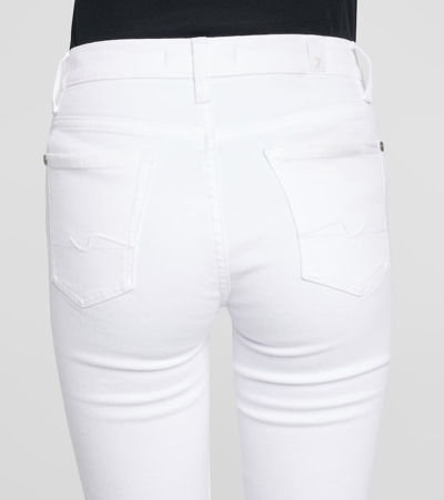 7 For All Mankind High-rise Cropped Skinny Jeans In White
