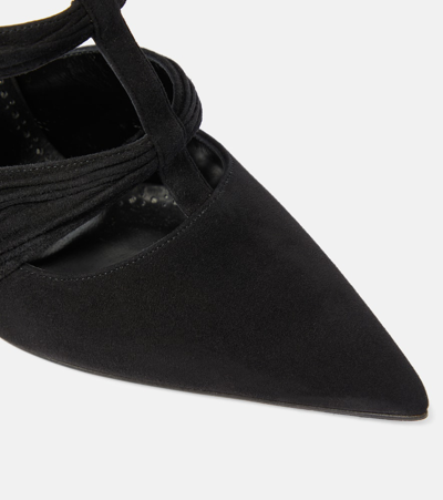 Manolo Blahnik Kerua Suede Mules In Black