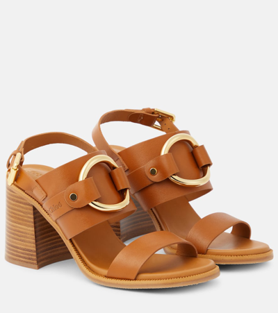 Shop See By Chloé Hana Leather Sandals In Brown
