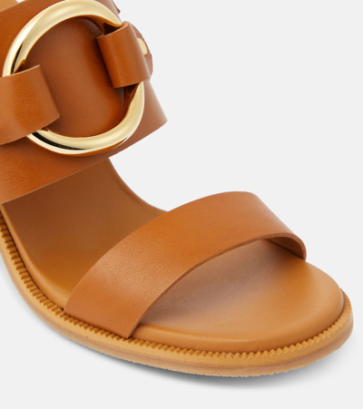 Shop See By Chloé Hana Leather Sandals In Brown