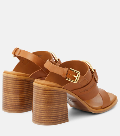 Shop See By Chloé Hana Leather Sandals In Brown