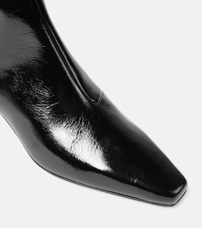 Totême The Slim Knee-high Boot Black Patent In Black