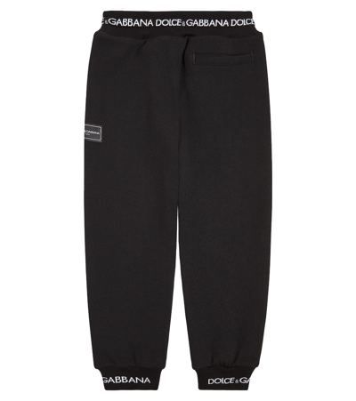 Shop Dolce & Gabbana Logo Cotton Jersey Sweatpants In Black