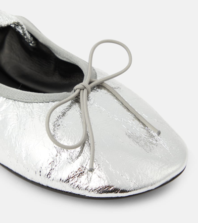 Shop Proenza Schouler Metallic Leather Ballet Flats In Silver