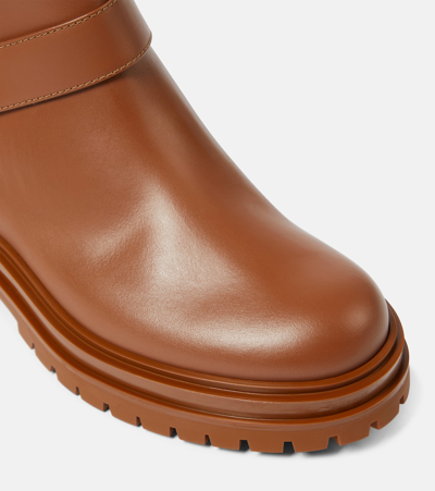 Gianvito Rossi Thiago Leather Ankle Boots In Black