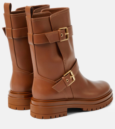 Gianvito Rossi Thiago Leather Ankle Boots In Black