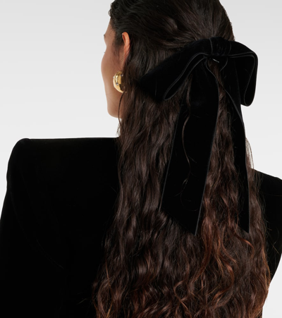 Jennifer Behr Adley Bow Velvet Barrette In Black
