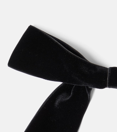 Jennifer Behr Adley Bow Velvet Barrette In Black