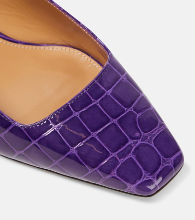 Shop Aquazzura Ginza 35 Patent Leather Slingback Pumps In Purple