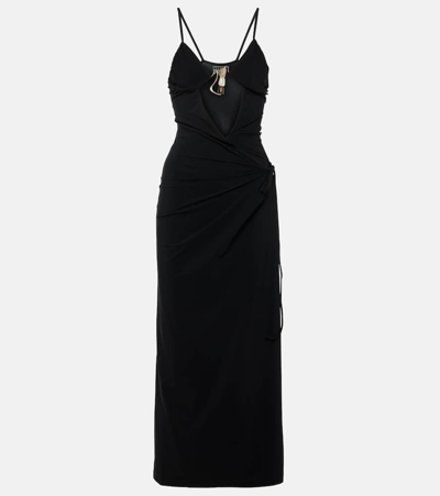 Shop Christopher Esber Nebular Cutout Wrap Dress In Black