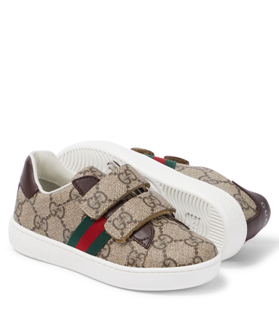 Shop Gucci Ace Gg Canvas Sneakers In Multicoloured