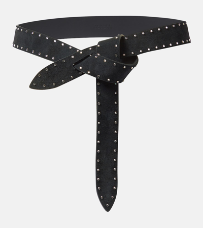 Shop Isabel Marant Lecce Studded Leather Belt In Black