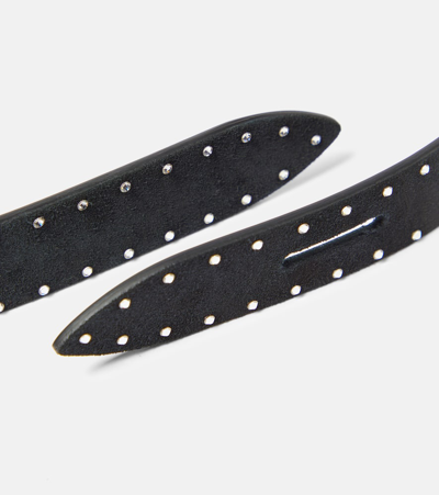 Shop Isabel Marant Lecce Studded Leather Belt In Black