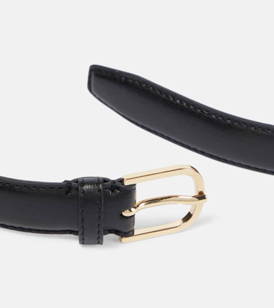 Shop Totême Slim Leather Belt In Black