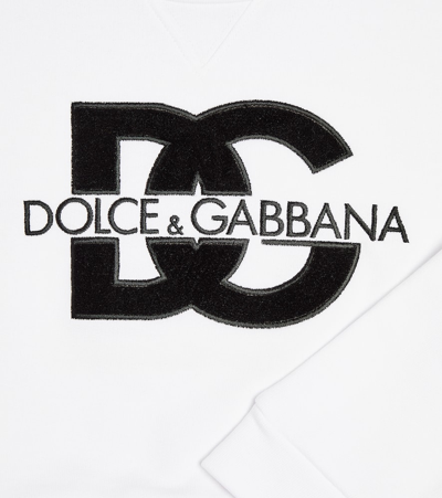 Shop Dolce & Gabbana Dg Cotton Jersey Sweatshirt In White