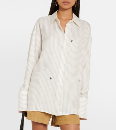Shop Loewe X Suna Fujita Silk And Cotton Fil Coupé Shirt In Multicoloured