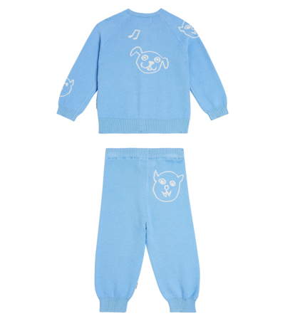 Shop Molo Baby Brody Cardigan And Sol Pants Set In Blue