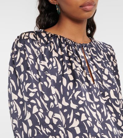 Shop Velvet Kade Printed Satin Blouse In Multicoloured