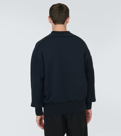 Shop Dolce & Gabbana Logo Cotton Jersey Sweatshirt In Blue