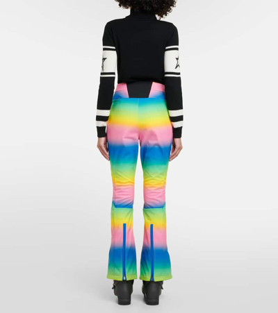 Shop Perfect Moment Aurora High-rise Flared Ski Pants In Multicoloured