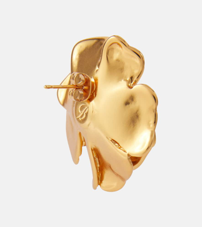 Shop Blumarine Rose Earrings In Gold