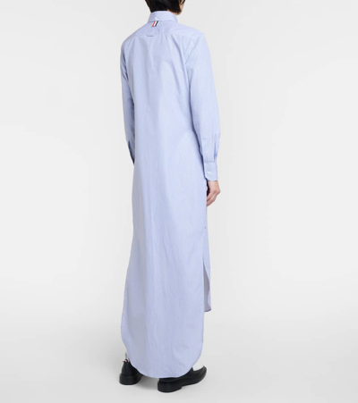 Shop Thom Browne Cotton Shirt Dress In Blue