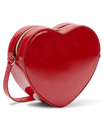 Shop Dolce & Gabbana Heart Patent Leather Crossbody Bag In Red
