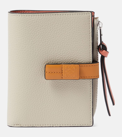 Shop Loewe Leather Bifold Wallet In White
