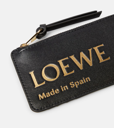 Shop Loewe Logo Leather Coin Pouch In Black