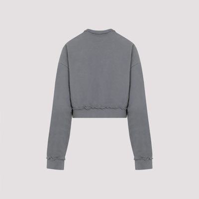 Shop Miu Miu Cotton Sweatshirt In Grey
