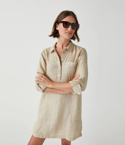 Shop Michael Stars Eleanor Linen Shirt Dress In Wat