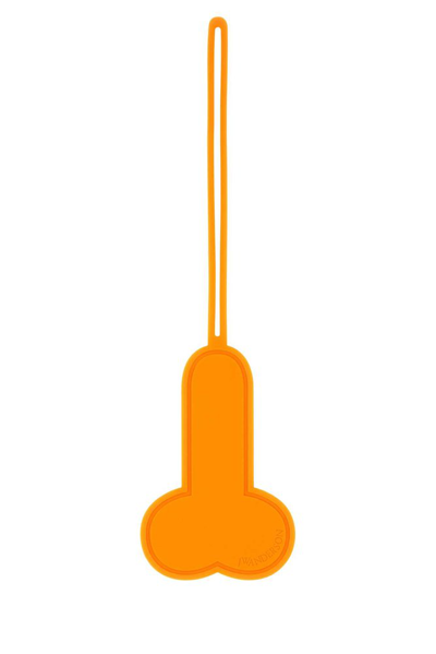 Shop Jw Anderson Logo Embossed Key Ring In Orange