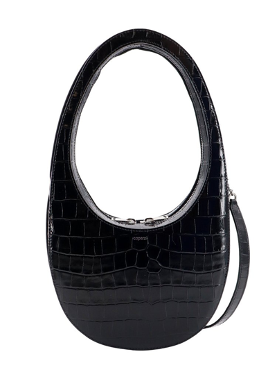 Shop Coperni Swipe Embossed Shoulder Bag In Black