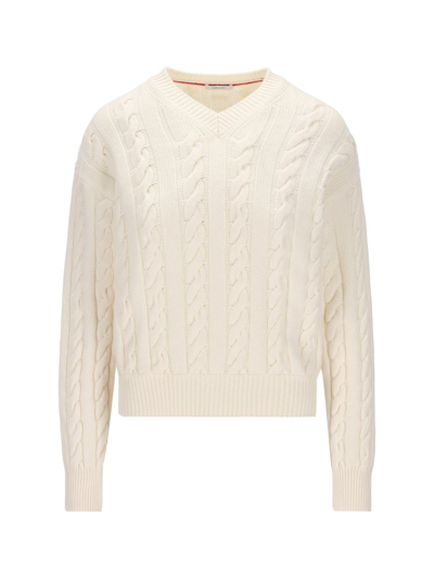 Shop Ferragamo Salvatore  Cable Knitted V In White