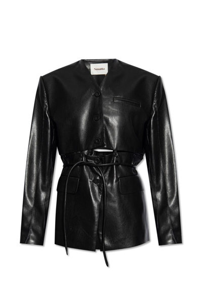 Shop Nanushka Maida Leather Jacket In Black