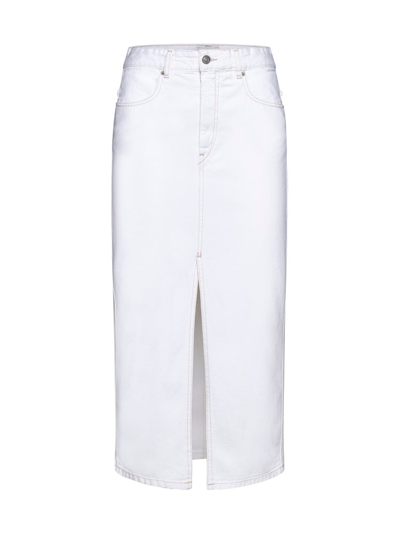Shop Isabel Marant Julicia Denim Skirt In White