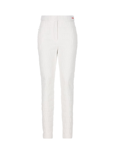 Shop Ferragamo Salvatore  Quilted Slim Fit Trousers In White