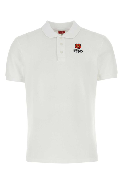 Shop Kenzo Boke Flower Embroidered Polo Shirt In White