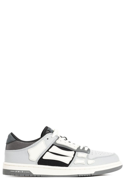 Shop Amiri Skel Patch Mesh Sneakers In Grey