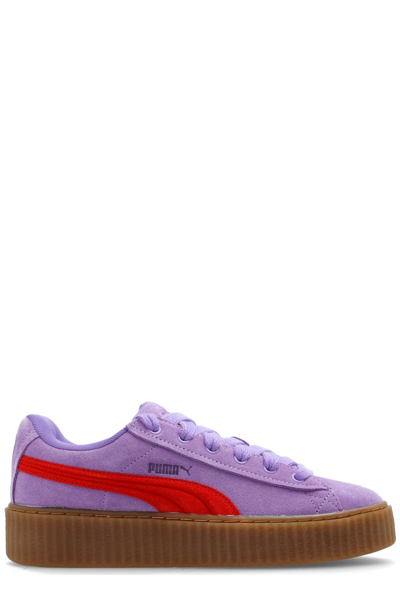 Shop Puma Creeper Phatty X Fenty Logo Debossed Sneakers In Purple