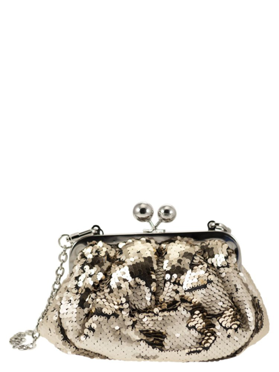 Shop Weekend Max Mara Embellished Chained Clutch Bag In Gold
